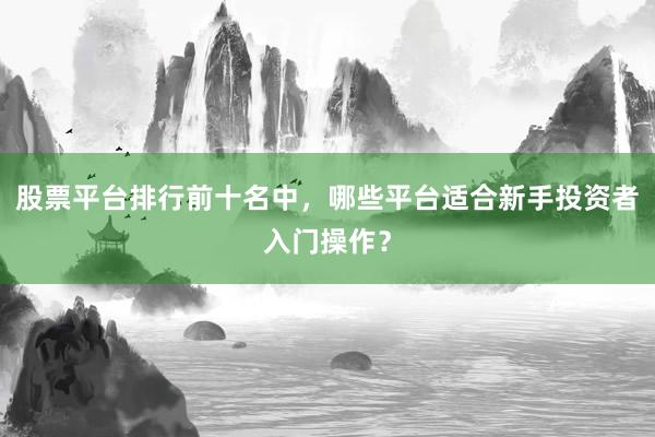 股票平台排行前十名中，哪些平台适合新手投资者入门操作？