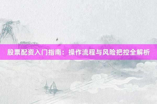 股票配资入门指南：操作流程与风险把控全解析