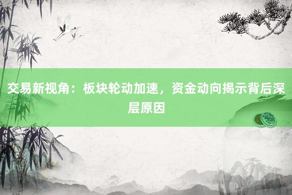交易新视角：板块轮动加速，资金动向揭示背后深层原因