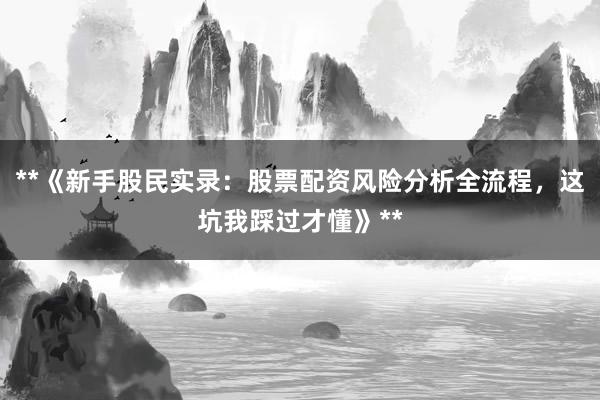 **《新手股民实录：股票配资风险分析全流程，这坑我踩过才懂》**