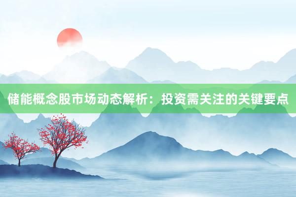 储能概念股市场动态解析：投资需关注的关键要点