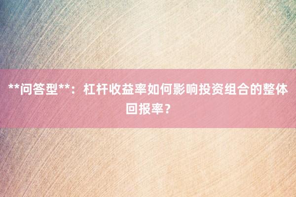**问答型**：杠杆收益率如何影响投资组合的整体回报率？